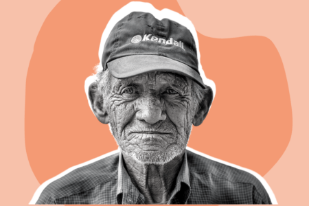 Ilustração com um idoso