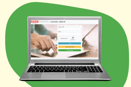 Ilustração com a tela do SENAI SP EAD