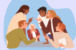 Ilustração de conflito de partilha de bens