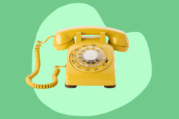 Ilustração de um telefone amarelo