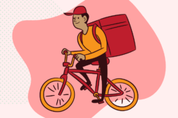Ilustração de um entregador iFood