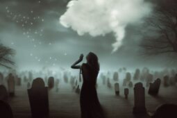 Ilustração de sonhar com cemitério na visão espírita